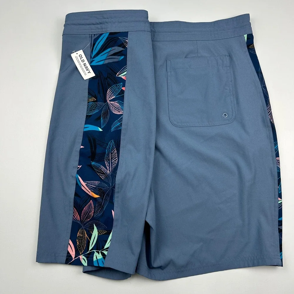 Old Navy California Mens Board Shorts Blue Tropical Floral Swim Trunks Size‎ 42